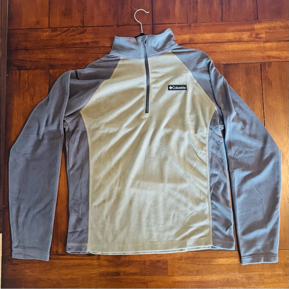 Columbia Life Pointe Half Zip Fleece Pullover Sweater Mens Size M Green/Gray NWT